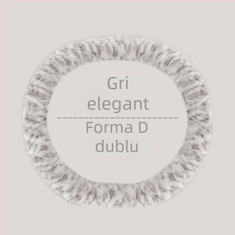 Husă de volan pentru automobil – unisex, model de iarnă, din pluș artificial, antiderapant, stil minimalist (Pluș artificial, Montaj universal, Sezon de iarnă, Mărci auto universale, Stil minimalist)