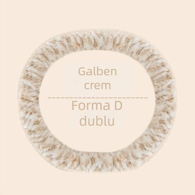Husă de volan pentru automobil – unisex, model de iarnă, din pluș artificial, antiderapant, stil minimalist (Pluș artificial, Montaj universal, Sezon de iarnă, Mărci auto universale, Stil minimalist)