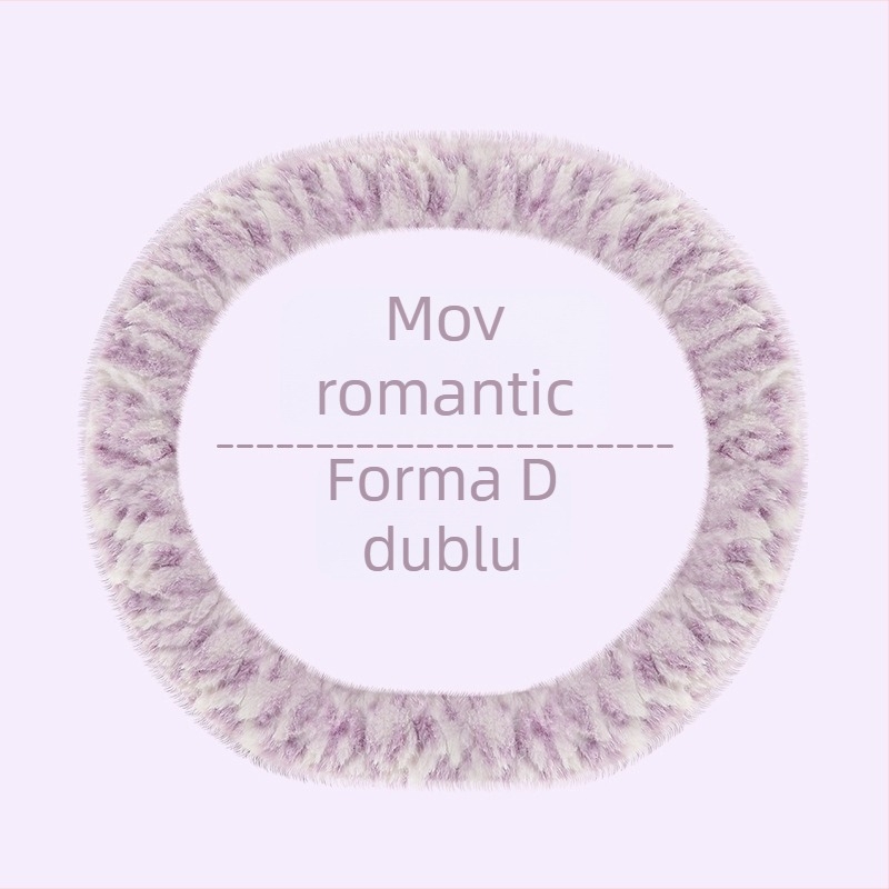Husă de volan pentru automobil – unisex, model de iarnă, din pluș artificial, antiderapant, stil minimalist (Pluș artificial, Montaj universal, Sezon de iarnă, Mărci auto universale, Stil minimalist)