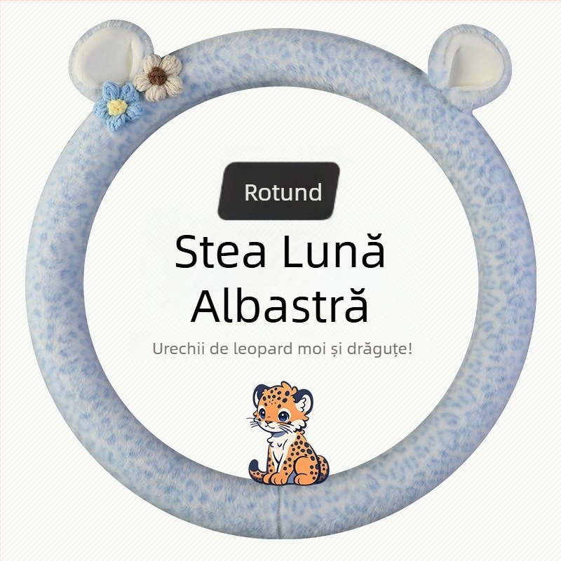 Acoperire volan din pluș - stil original, utilizare iarnă, potrivire universală, material: pluș sintetic