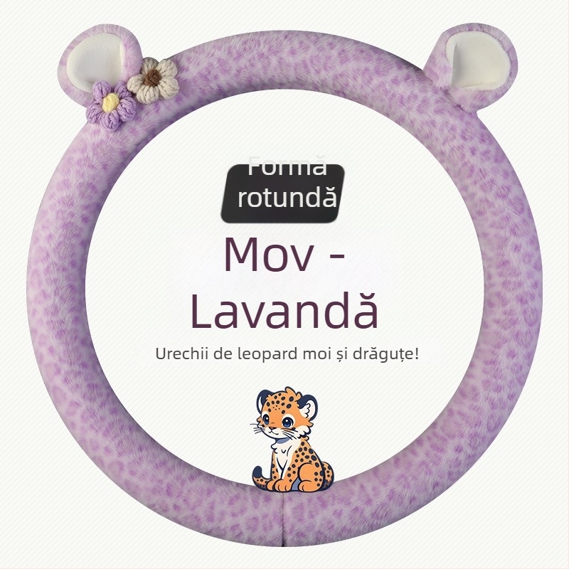 Acoperire volan din pluș - stil original, utilizare iarnă, potrivire universală, material: pluș sintetic