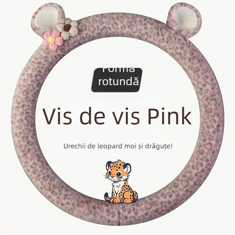 Acoperire volan din pluș - stil original, utilizare iarnă, potrivire universală, material: pluș sintetic