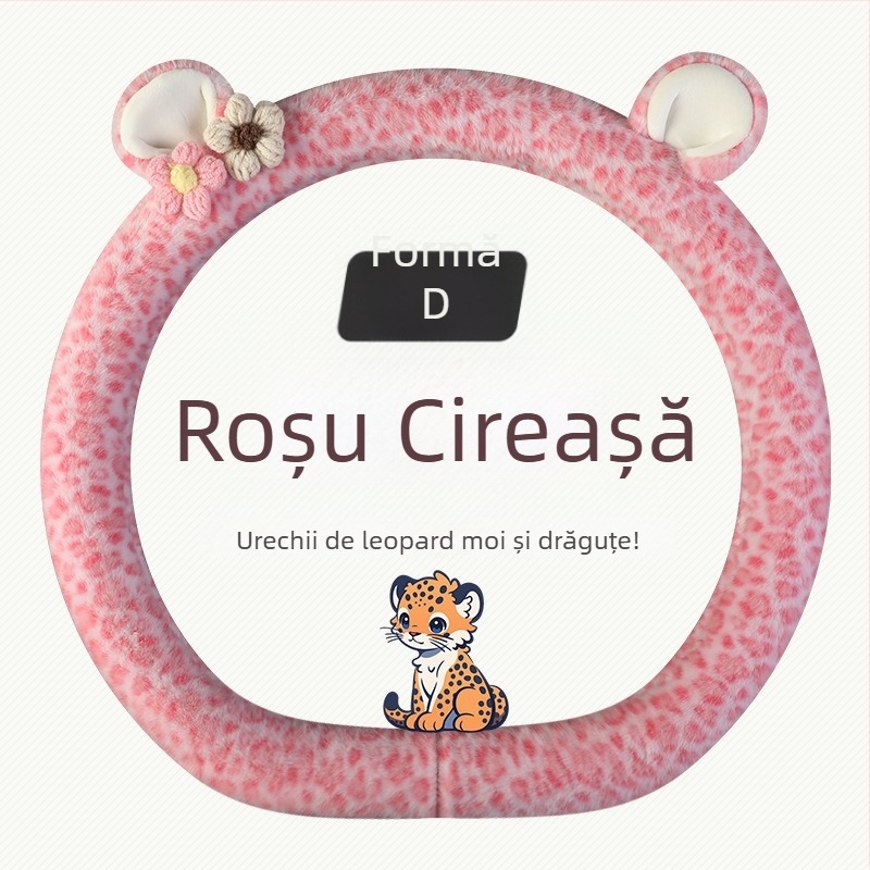 Acoperire volan din pluș - stil original, utilizare iarnă, potrivire universală, material: pluș sintetic