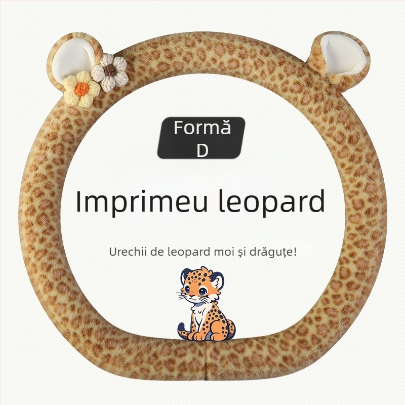 Acoperire volan din pluș - stil original, utilizare iarnă, potrivire universală, material: pluș sintetic