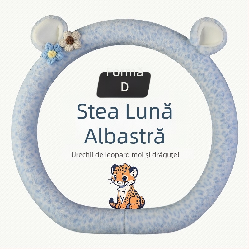 Acoperire volan din pluș - stil original, utilizare iarnă, potrivire universală, material: pluș sintetic