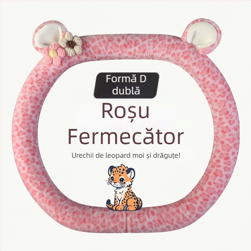 Acoperire volan din pluș - stil original, utilizare iarnă, potrivire universală, material: pluș sintetic