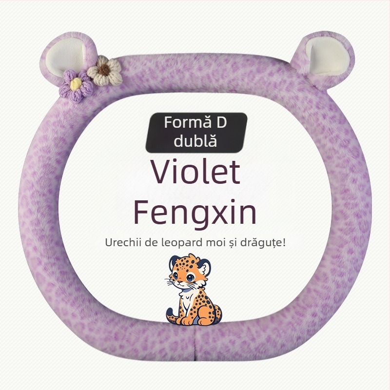 Acoperire volan din pluș - stil original, utilizare iarnă, potrivire universală, material: pluș sintetic