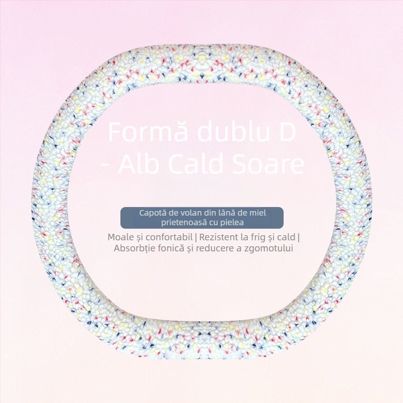 Husă de volan din velur de lână de miel, pentru iarnă, design minimalist, potrivire universală 38 cm