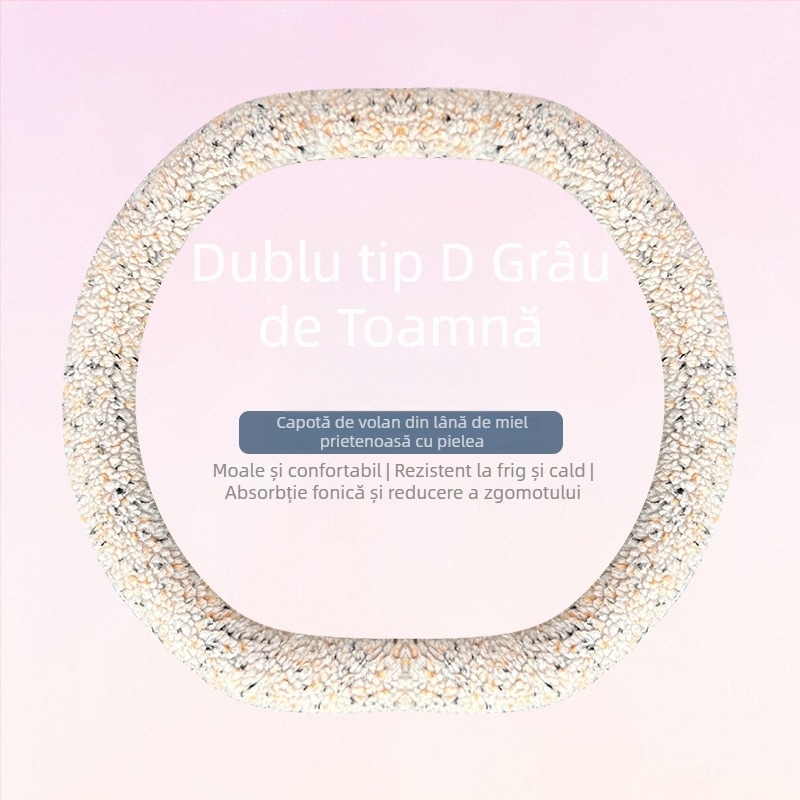 Husă de volan din velur de lână de miel, pentru iarnă, design minimalist, potrivire universală 38 cm