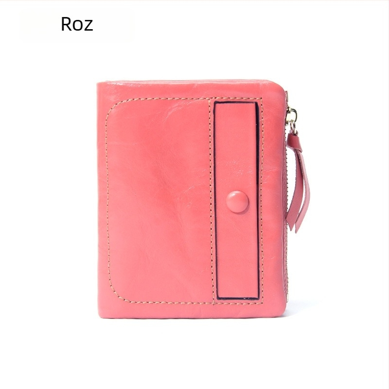 Portofel mic din piele naturală, din piele de vită de primă calitate, suport vertical pentru carduri și buzunar pentru monede
