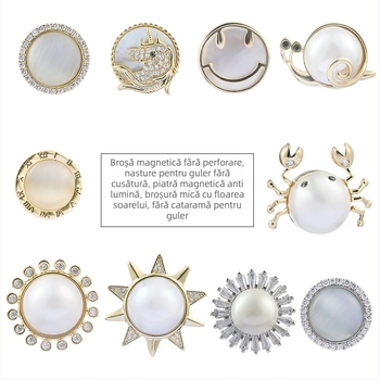 Broșă pentru guler, stil coreean, unisex, aliaj, placare electrolitică