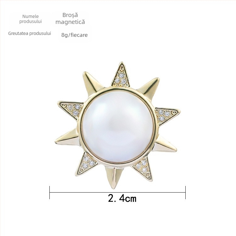 Broșă pentru guler, stil coreean, unisex, aliaj, placare electrolitică