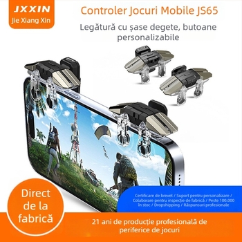 Controler de joc JS-65 pentru Android, interfață USB, conectivitate wireless, fără vibrații, ABS+metal construcție, 31 g