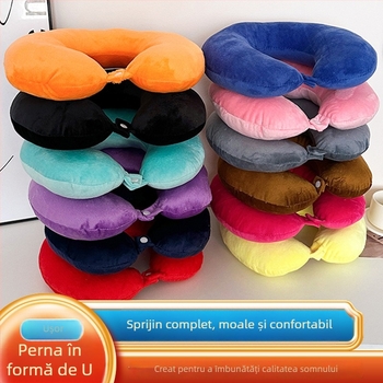 Pernă de gât în formă de U pentru condus și călătorii – umplutură: fibre de poliester; material: țesătură extrem de moale; stil: modern minimalist; formă: U