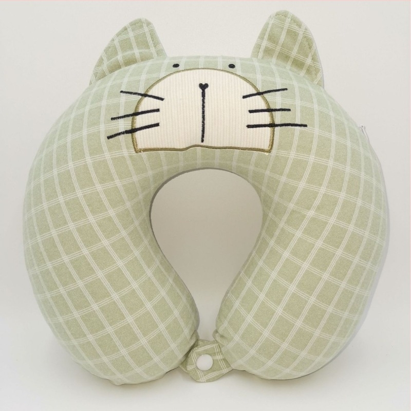 Pernă de gât în formă de U cu spumă memory, husă din catifea Crystal, ideală pentru călătorii și momente de odihnă