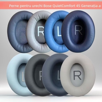 Husă din piele pentru căști Bose QC45 – materiale: piele proteică, plasă, gel; ușor de montat; confortabil de purtat.