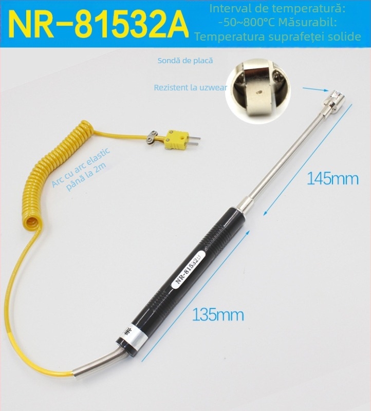 YD1310 Termometru digital - Termometru electronic industrial cu sondă NR, intervalul 0–1300°C, rezoluție 0.5°C, precizie Clasa 1.0