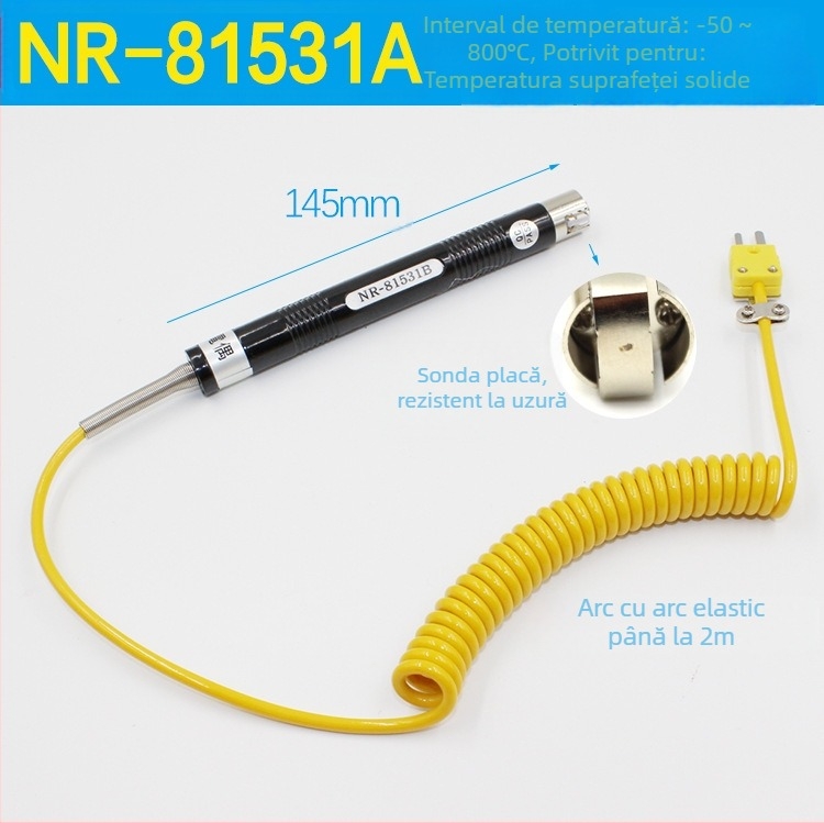 YD1310 Termometru digital - Termometru electronic industrial cu sondă NR, intervalul 0–1300°C, rezoluție 0.5°C, precizie Clasa 1.0