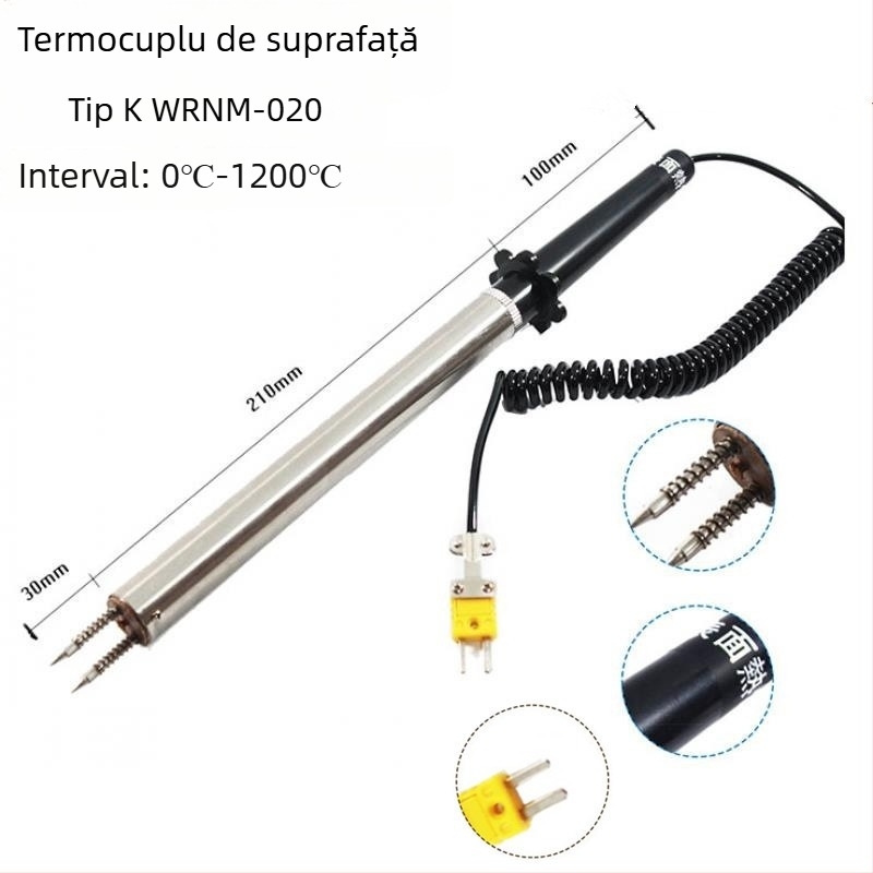 YD1310 Termometru digital - Termometru electronic industrial cu sondă NR, intervalul 0–1300°C, rezoluție 0.5°C, precizie Clasa 1.0