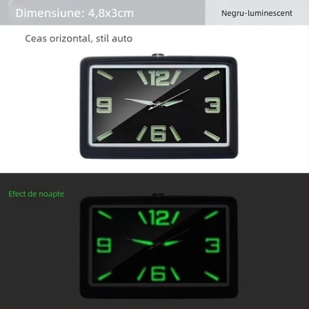 Ceas pătrat pentru mașină, corp din aliaj, design cu unghi reglabil, senzor de temperatură a apei, origine: Dongguan