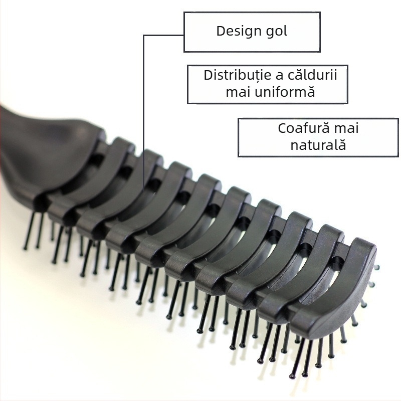 Pieptan de styling pentru bărbați — pentru păr scurt, aspect pufos și buclat, anti-static, stil cu spatele pieptănat