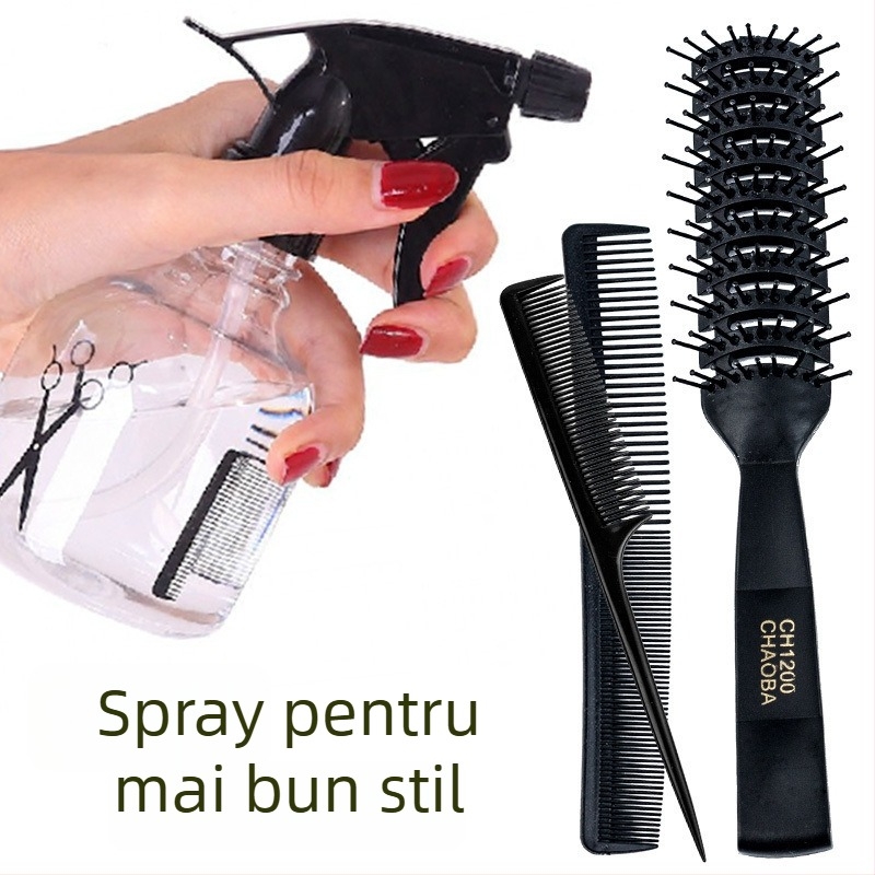 Pieptan de styling pentru bărbați — pentru păr scurt, aspect pufos și buclat, anti-static, stil cu spatele pieptănat