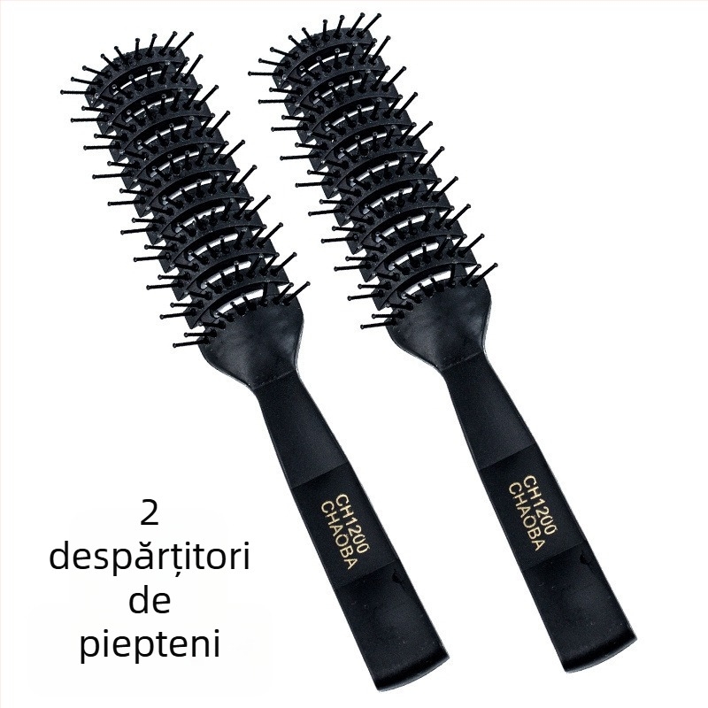 Pieptan de styling pentru bărbați — pentru păr scurt, aspect pufos și buclat, anti-static, stil cu spatele pieptănat