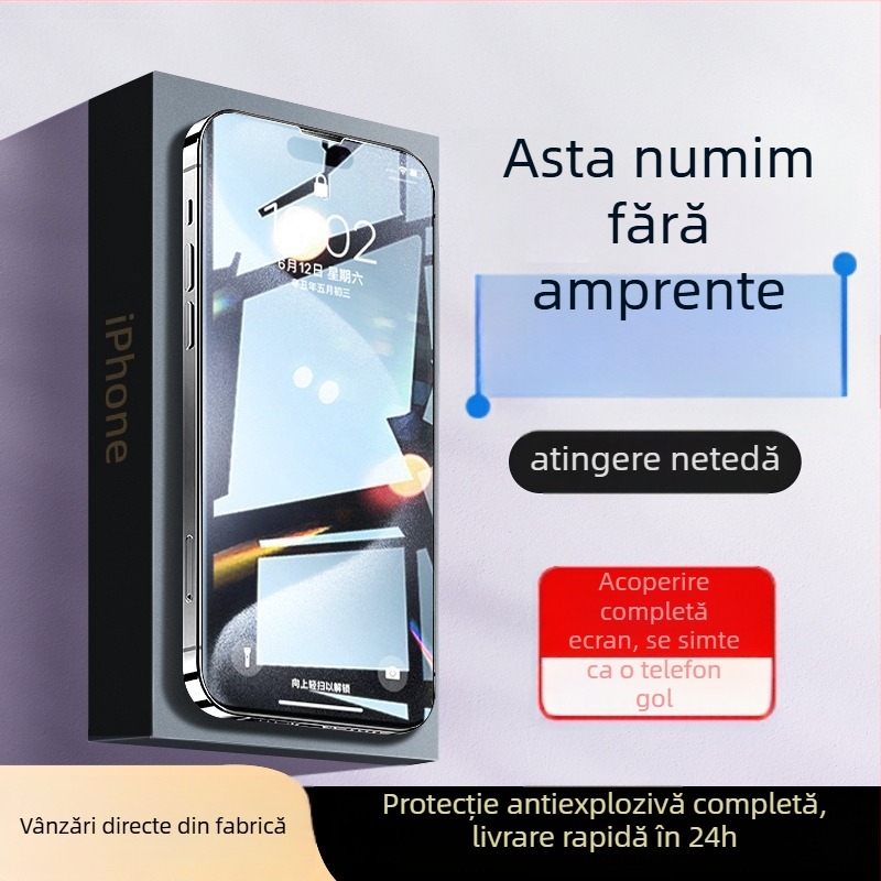 Protecție ecran sticlă pentru iPhone – anti-peep, acoperire completă, anti-amprente, anti-lumină albastră