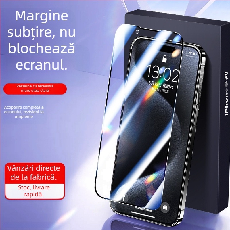 Protecție ecran sticlă pentru iPhone – anti-peep, acoperire completă, anti-amprente, anti-lumină albastră
