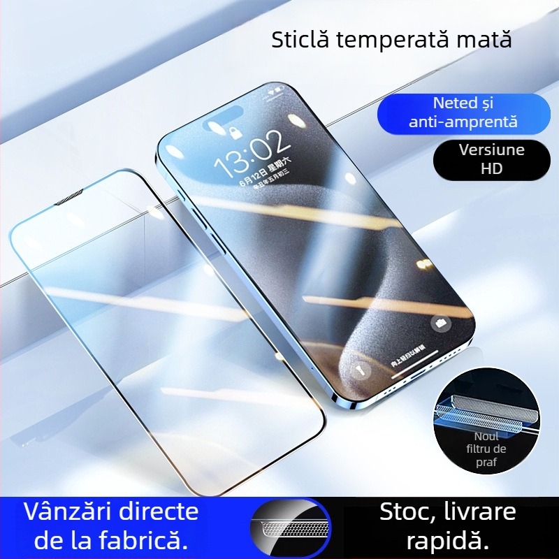 Protecție ecran sticlă pentru iPhone – anti-peep, acoperire completă, anti-amprente, anti-lumină albastră