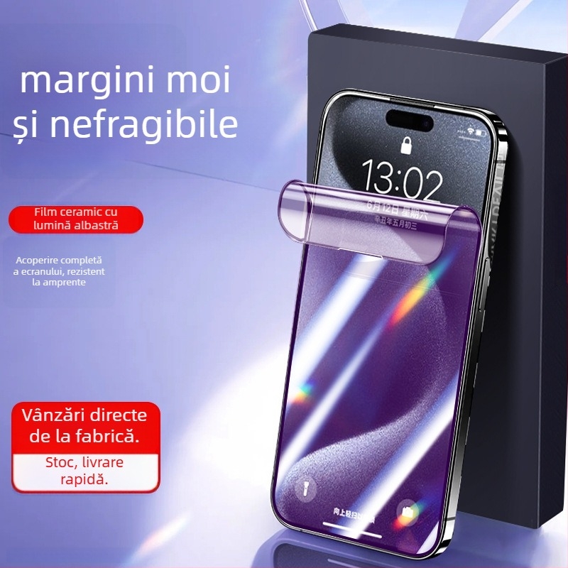 Protecție ecran sticlă pentru iPhone – anti-peep, acoperire completă, anti-amprente, anti-lumină albastră