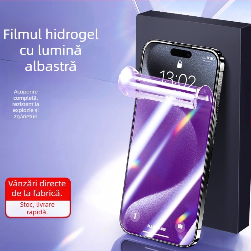 Protecție ecran sticlă pentru iPhone – anti-peep, acoperire completă, anti-amprente, anti-lumină albastră