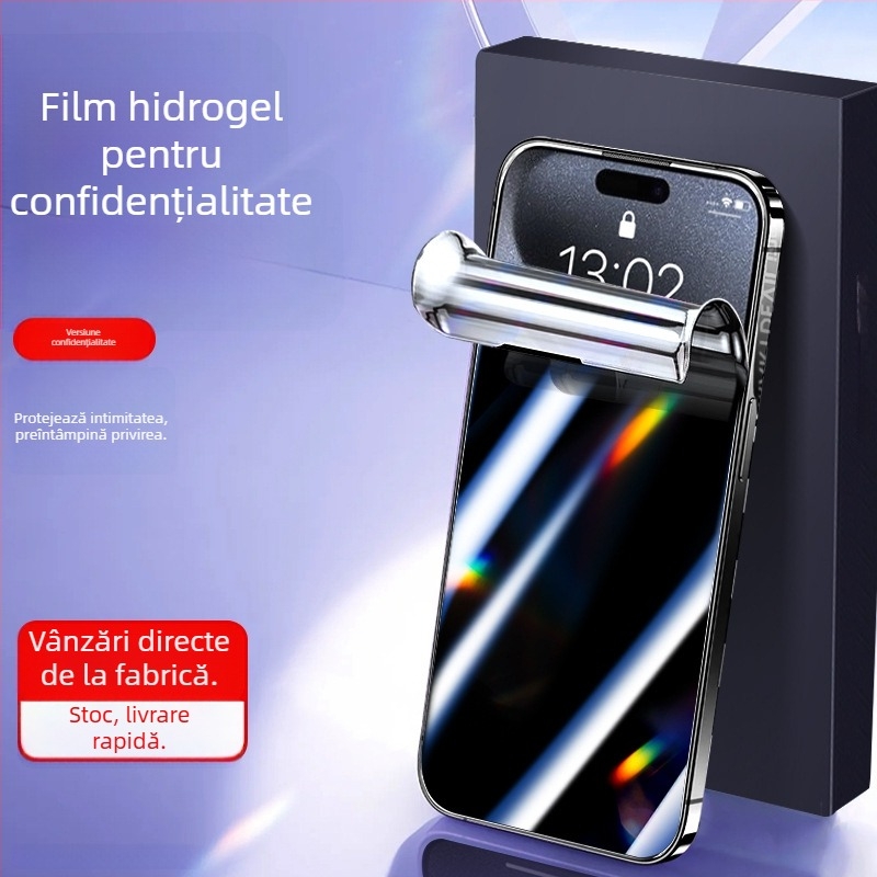 Protecție ecran sticlă pentru iPhone – anti-peep, acoperire completă, anti-amprente, anti-lumină albastră