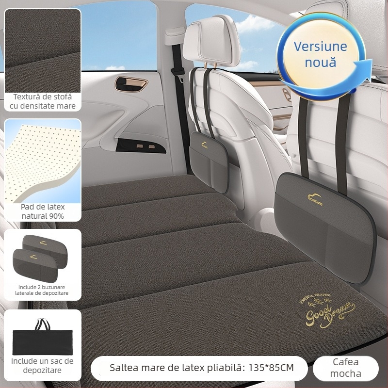Pat de călătorie din latex pentru mașină – pat pliabil multifuncțional pentru bancheta din spate; Material: 38231866503; Funcție: Somn; Capacitate de încărcare: 150 kg; Greutate: 5115; Fără umflare.