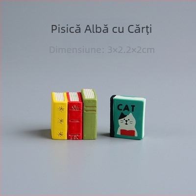 Lampă de birou cu pisică, în stil desen animat, din rășină sintetică, mini peisaj bonsai