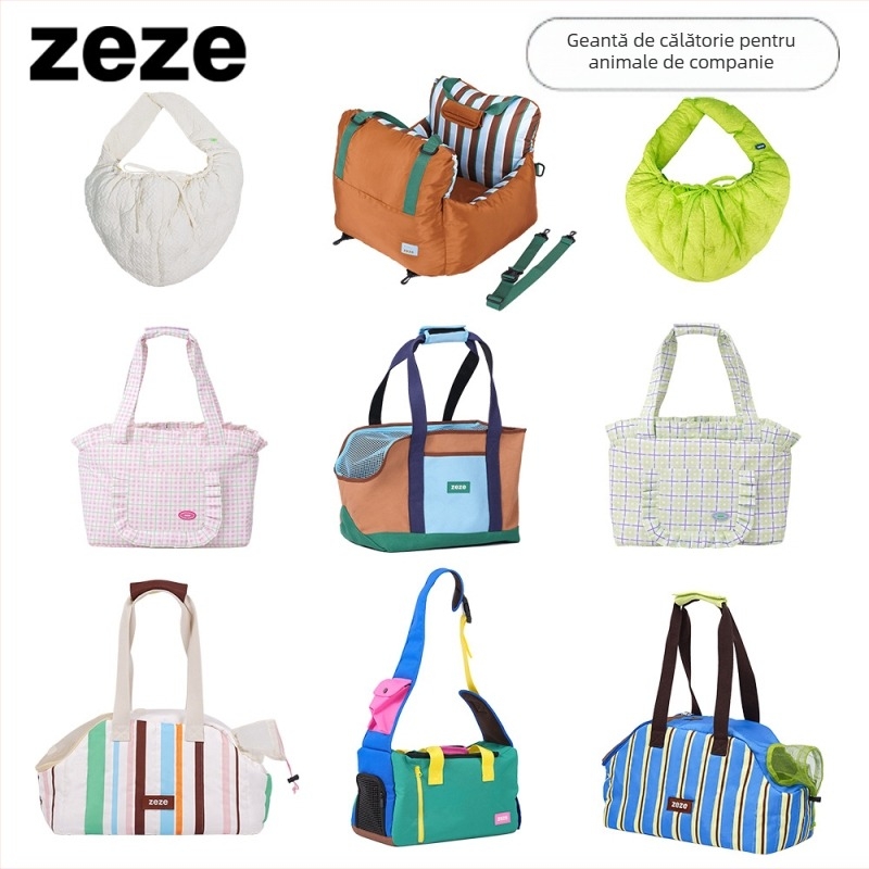 ZEZE Geantă pentru animale de companie – textură moale, model monocrom, capacitate 15000