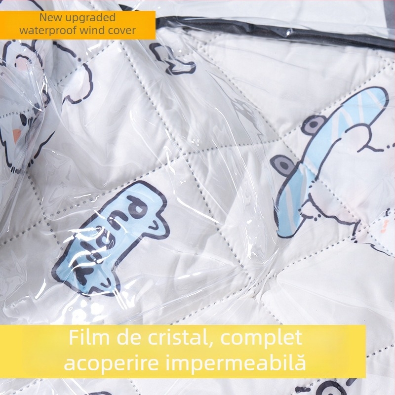 Parbriz față pentru vehicul electric – transparent, impermeabil, protecție solară; modelul 001; potrivit pentru motociclete cu oglinzi și fără coș; material: țesătură Oxford + plastic