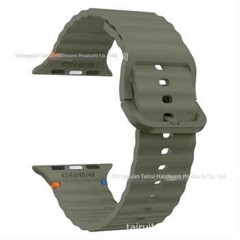 Brățară sport din silicon pentru Apple Watch, design cu cusături în valuri – 18 g, cataramă cu pin, compatibilă cu toate seriile Apple Watch, lansare 2024