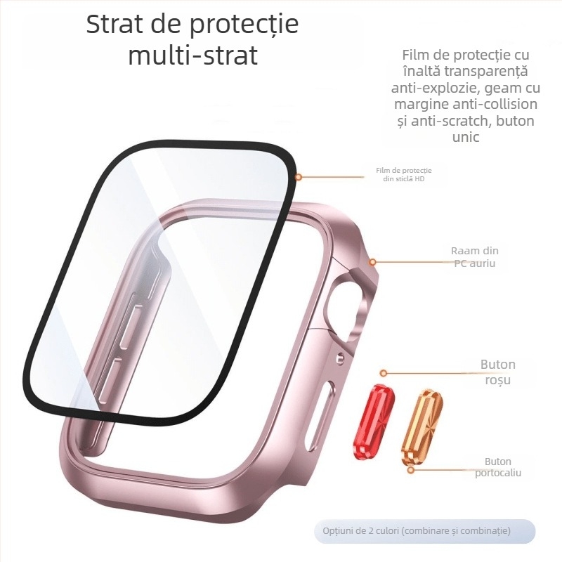 Carcasă de protecție Apple iWatch din PC cu capac pentru butoane, compatibilă cu iWatch, greutate 10 g, ambalaj Opp bag