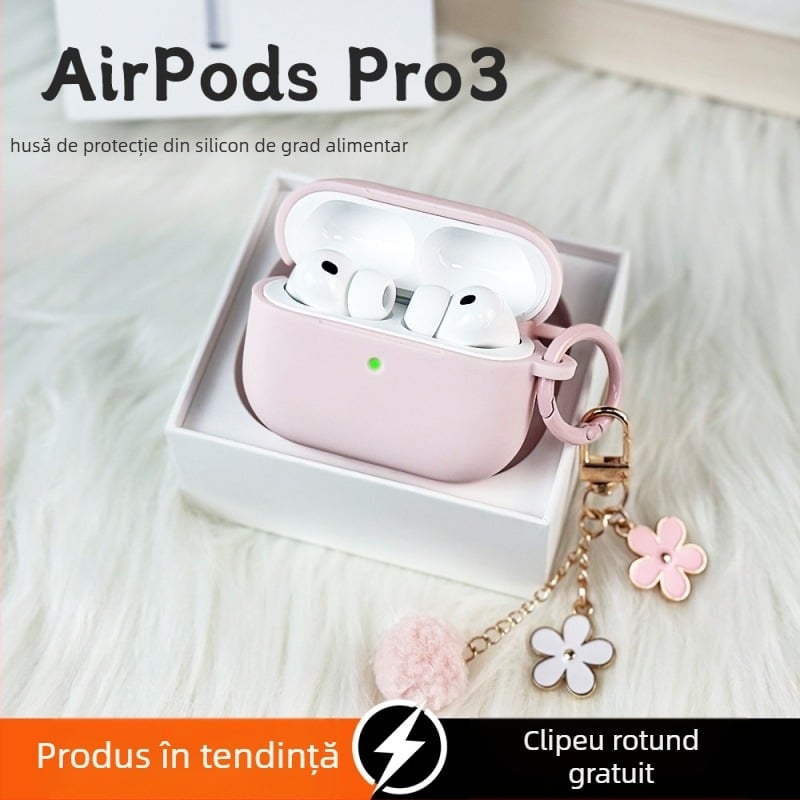 Carcasă de protecție pentru AirPods Pro 3 și AirPods Generația a 4-a – silicon, turnare prin injecție, compatibil cu Apple
