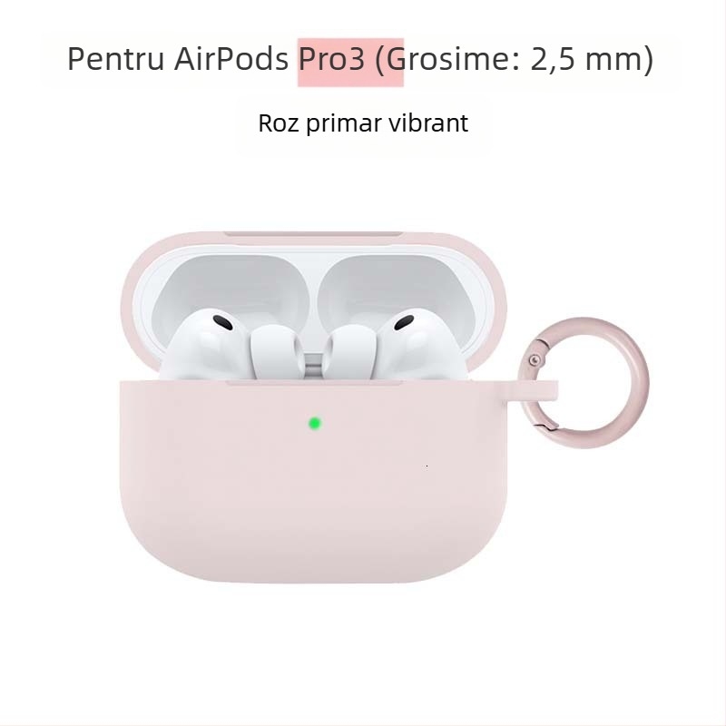 Carcasă de protecție pentru AirPods Pro 3 și AirPods Generația a 4-a – silicon, turnare prin injecție, compatibil cu Apple
