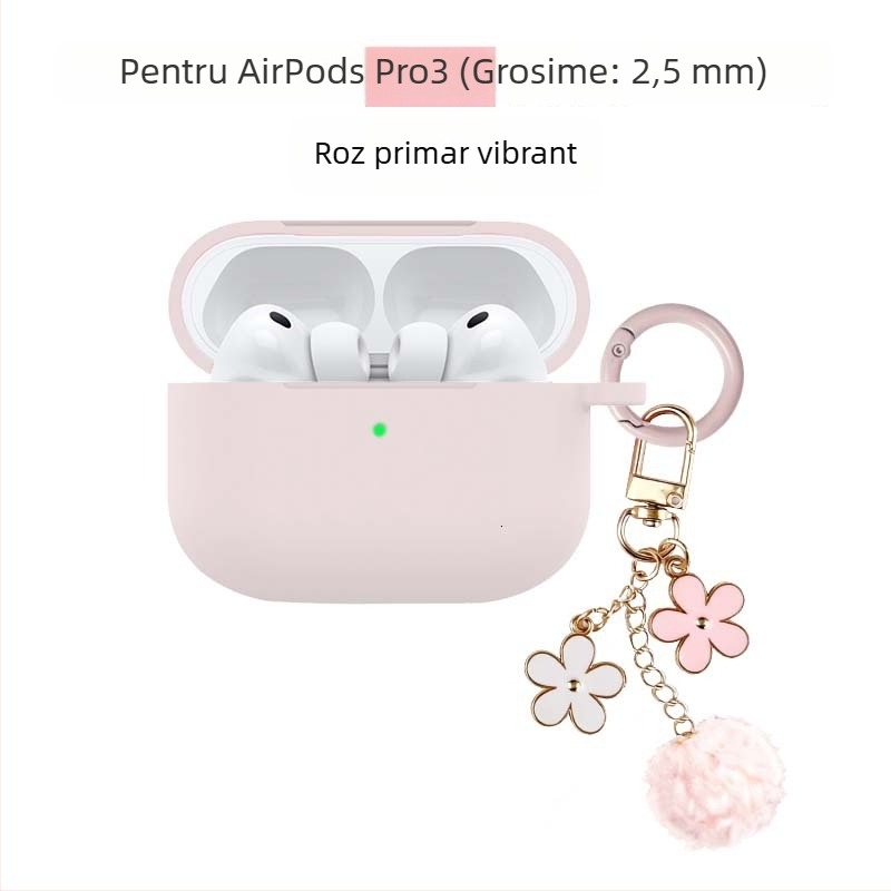 Carcasă de protecție pentru AirPods Pro 3 și AirPods Generația a 4-a – silicon, turnare prin injecție, compatibil cu Apple