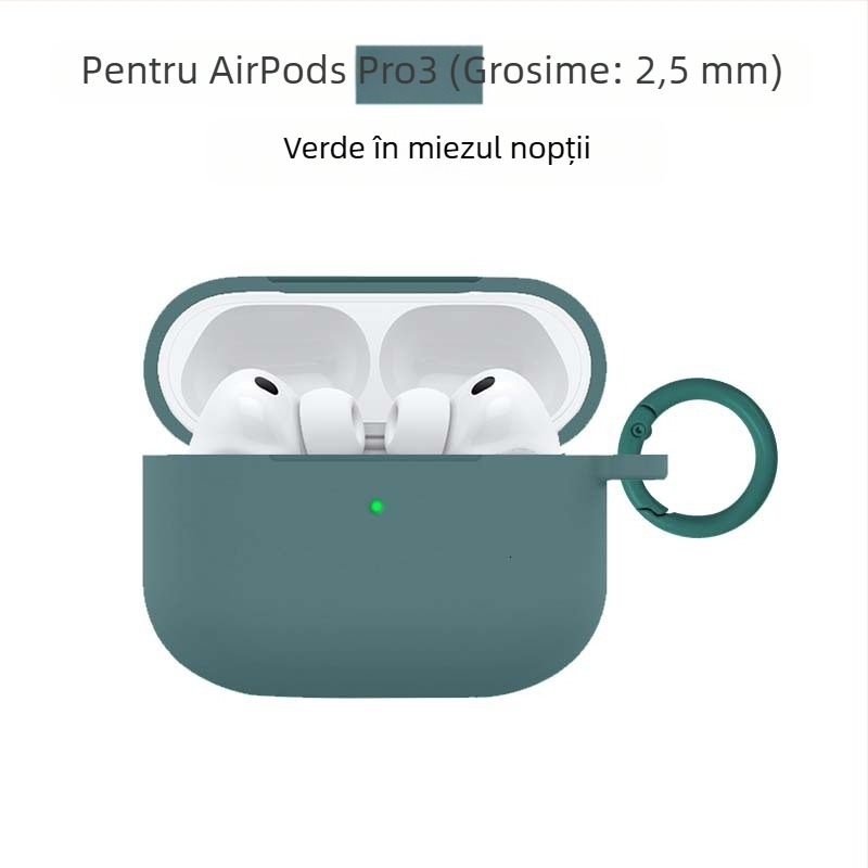 Carcasă de protecție pentru AirPods Pro 3 și AirPods Generația a 4-a – silicon, turnare prin injecție, compatibil cu Apple