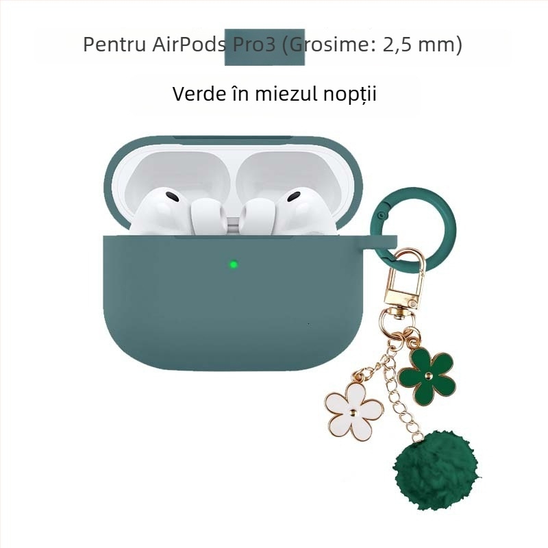 Carcasă de protecție pentru AirPods Pro 3 și AirPods Generația a 4-a – silicon, turnare prin injecție, compatibil cu Apple