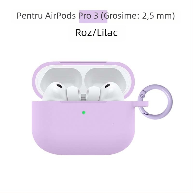 Carcasă de protecție pentru AirPods Pro 3 și AirPods Generația a 4-a – silicon, turnare prin injecție, compatibil cu Apple