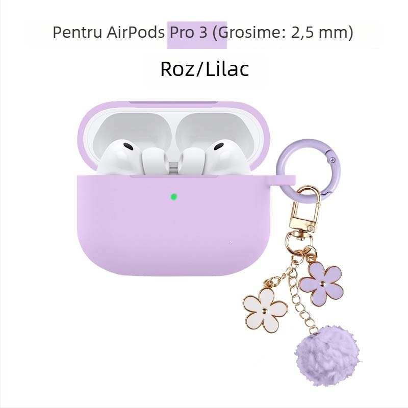 Carcasă de protecție pentru AirPods Pro 3 și AirPods Generația a 4-a – silicon, turnare prin injecție, compatibil cu Apple