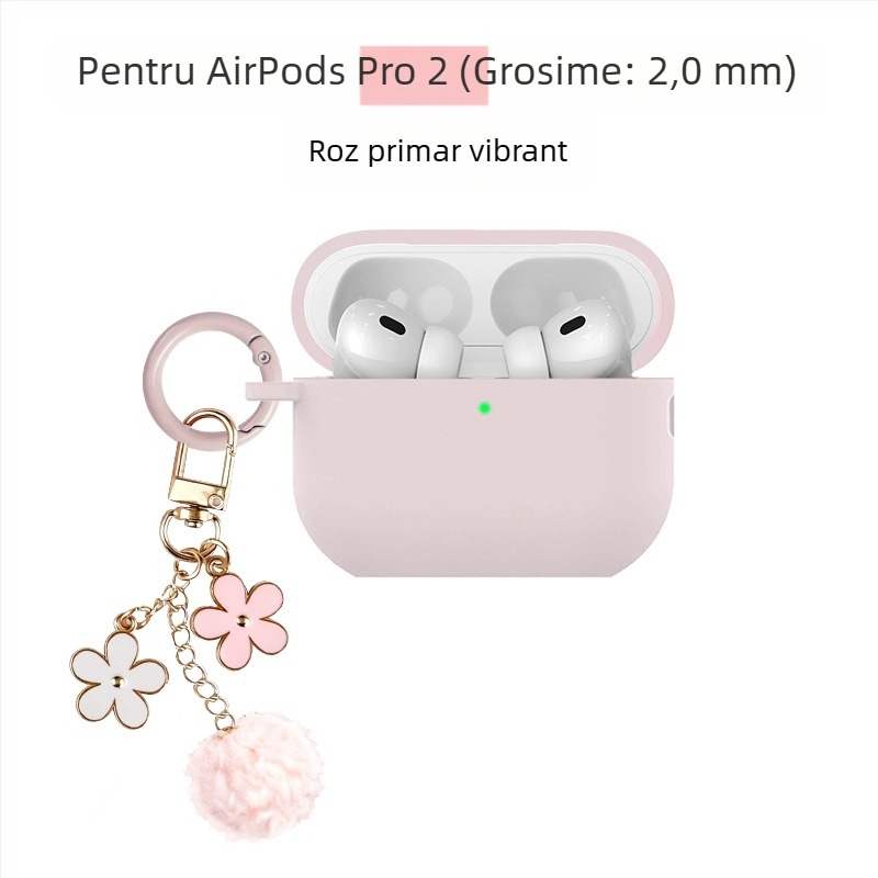 Carcasă de protecție pentru AirPods Pro 3 și AirPods Generația a 4-a – silicon, turnare prin injecție, compatibil cu Apple