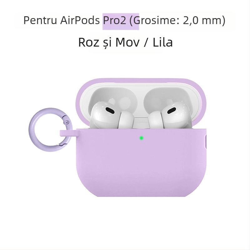 Carcasă de protecție pentru AirPods Pro 3 și AirPods Generația a 4-a – silicon, turnare prin injecție, compatibil cu Apple