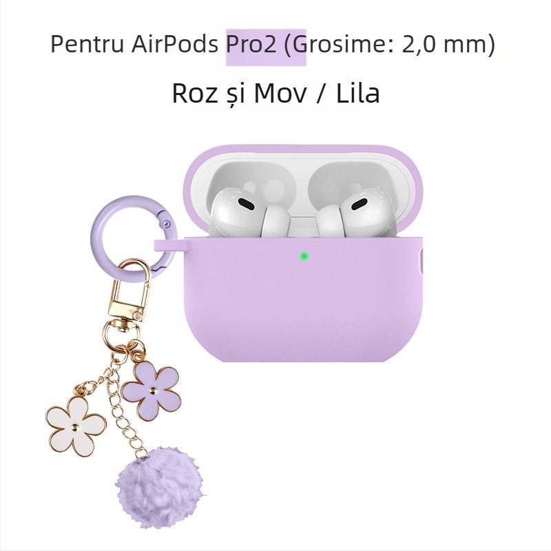Carcasă de protecție pentru AirPods Pro 3 și AirPods Generația a 4-a – silicon, turnare prin injecție, compatibil cu Apple