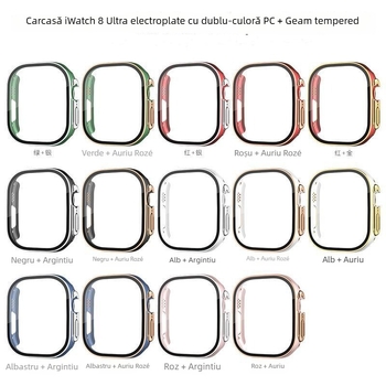 Three Thousand Episodes Carcasă de protecție PC pentru Apple iWatch Ultra, cu design gravat electroplatat și protecție ecran din sticlă temperată